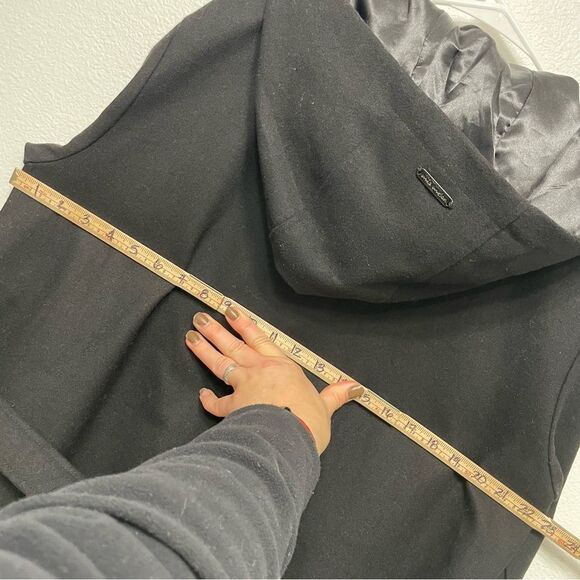 Mia Melon Satin-Lined Waterproof Wool Jacket Hooded - Jessica Black Size Large - Picture 7 of 11